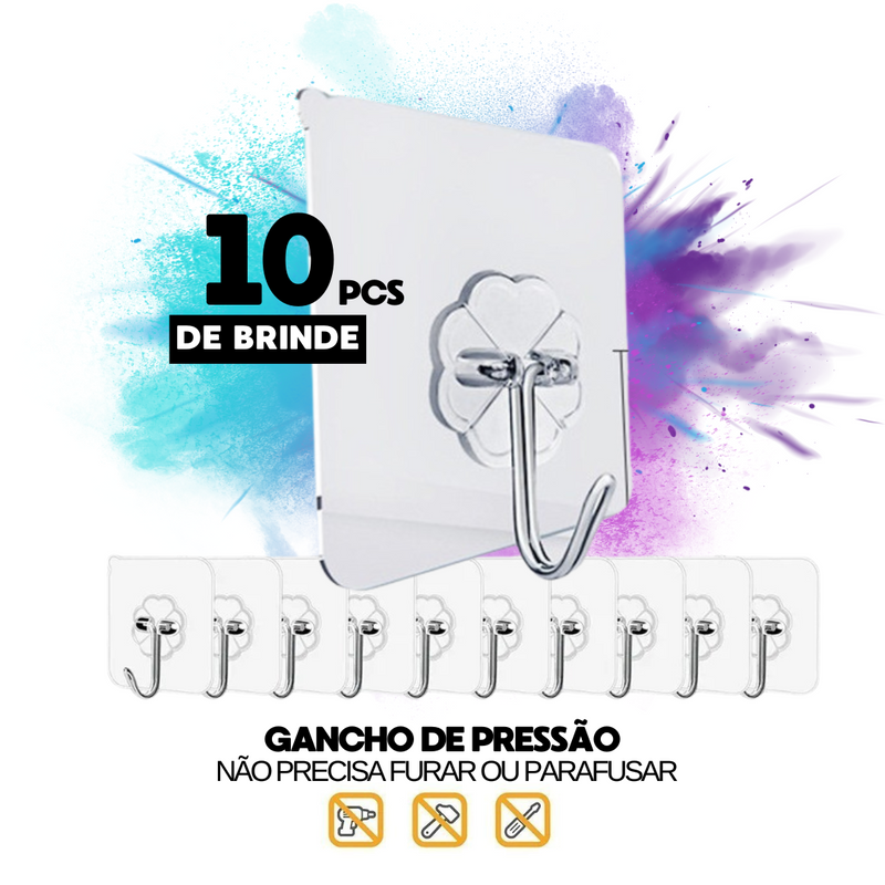 Kit com 6 Bandejas de silicone + Brinde 10 pçs Gancho parede de pressão+ Ebook com 150 receitas para Air Fryer