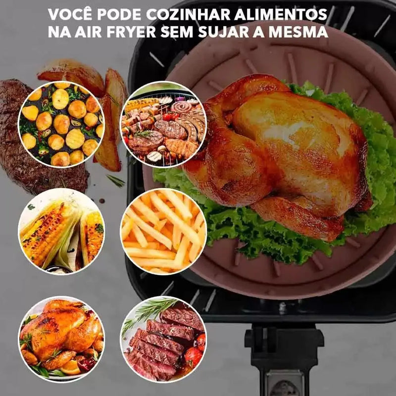 Promoção - Compre 1 e leve 6 bandejas de silicone reutilizável para AirFryer e fornos *